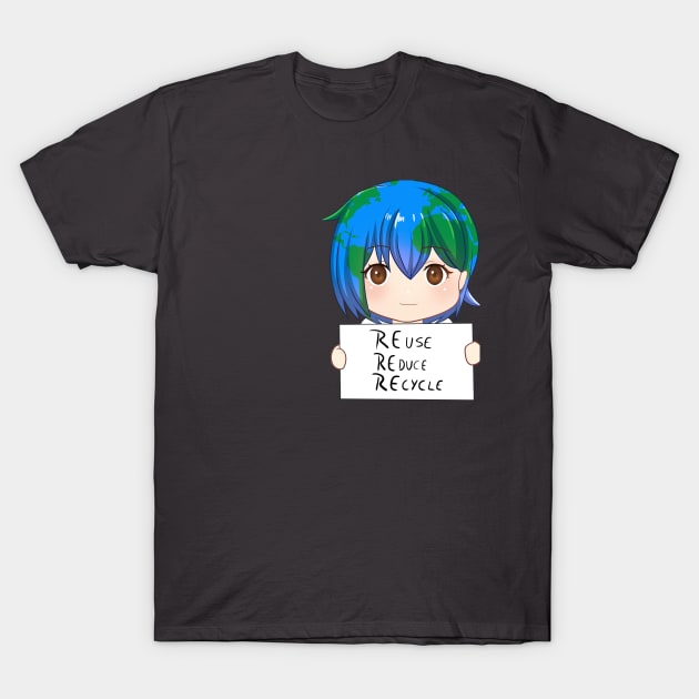 Earth-chan T-Shirt by axsmodern